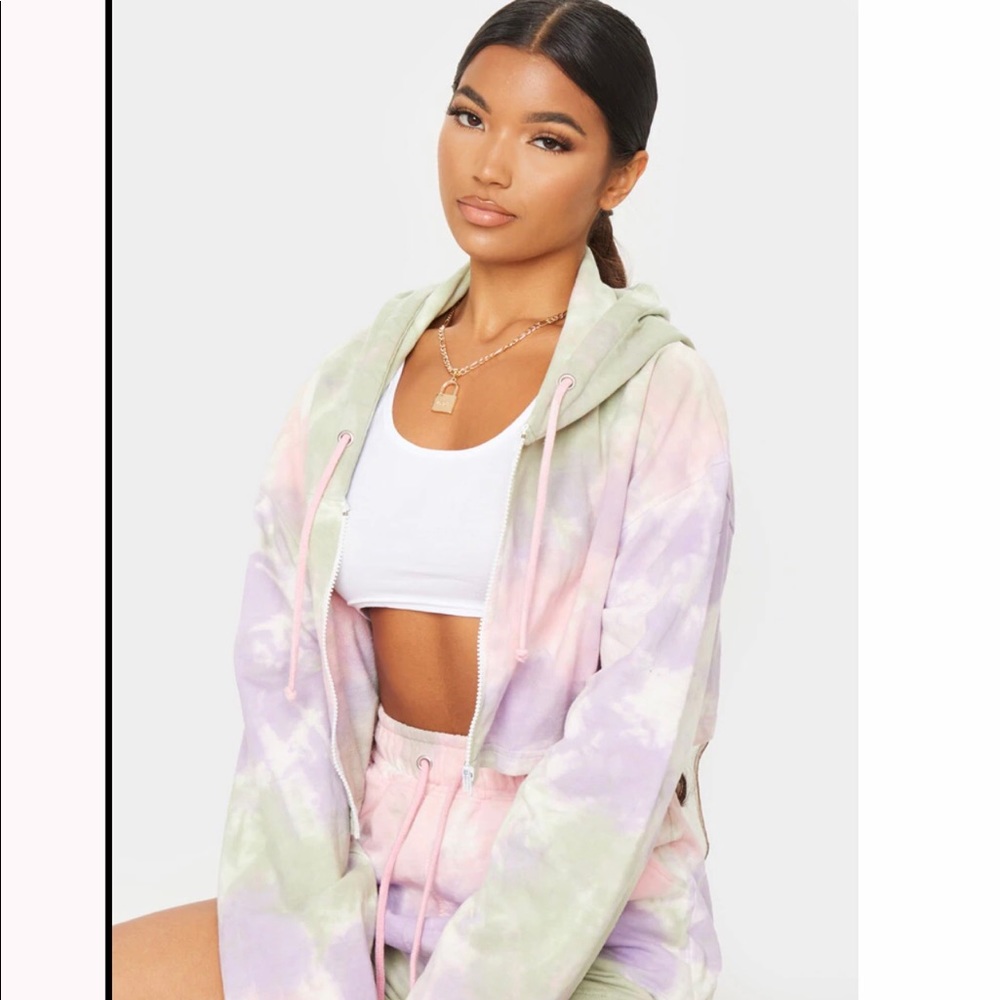 Cropped zip hoodie